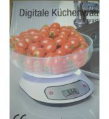 Digitální kuchyňská váha + miska 21,5 cm ,max 5 Kg , 1g - 2.jakost