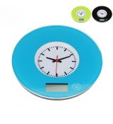 Digitální kuchyňská váha s hodinami 19 cm - oranžová - NEKOMPLETNÍ