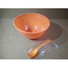 Banquet Salátový set mísa 5,5 L+ 2ks plastových příborů - oranžový - Rozbaleno