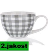 Banquet Keramický jumbo hrnek šedý kanafas 400ml - 2.jakost
