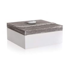 Krabička malá s krajkou LACEWORK, čtverec 18x18x8,5 cm - 2.jakost