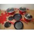 Banquet Sada nádobí s nepřilnavým povrchem METALLIC RED 12 ks - Poškozené