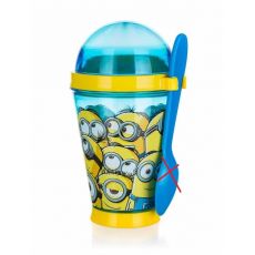 Kelímek na jogurt se lžičkou MINIONS 355 ml - Poškozené