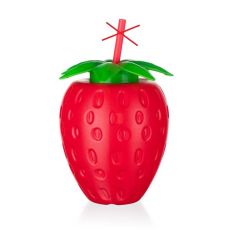 Banquet Láhev plastová s brčkem STRAWBERRY 880 ml - Nekompletní