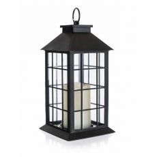 HOME DECOR Lucerna plastová s LED svíčkou 14 x 14 x 29 cm - Poškozené