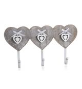 HOME DECOR Věšáček se 3 háčky SCULPTURE HEART HEART - Rozbaleno