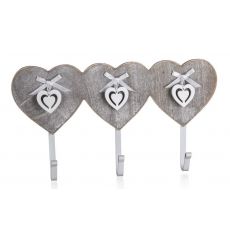 HOME DECOR Věšáček se 3 háčky SCULPTURE HEART HEART - Rozbaleno